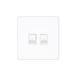Розетка компьютерная двойная System Electric Infinity RJ45 5 кат., арктический лед, Systeme Electric
