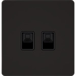 Розетка компьютерная двойная System Electric Infinity RJ45 6A кат., полярная ночь, Systeme Electric