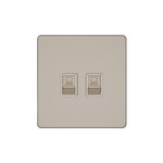Розетка компьютерная двойная System Electric Infinity RJ45 5 кат., песчаный берег FSE000585