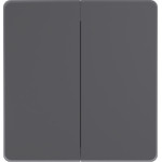 Выключатель двухклавишный кнопочный System Electric Infinity 10А, вулканический пепел FSE000717