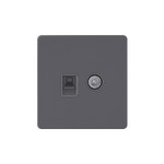 Розетка TV и интернет розетка System Electric Infinity RJ 45, 5 кат., вулканический пепел FSE000789