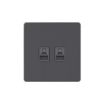 Розетка компьютерная двойная System Electric Infinity RJ45 6A кат., вулканический пепел FSE000788
