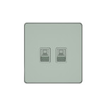 Розетка компьютерная двойная System Electric Infinity RJ45 6A кат., таежное утро FSE000888