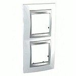 Рамка двойная, для вертикального монтажа Unica TOP нордик-алюминий MGU66.004V.092