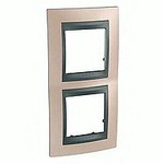 Рамка двойная, для вертикального монтажа Unica TOP оникс-графит MGU66.004V.296