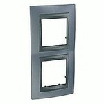 Рамка двойная, для вертикального монтажа Unica TOP грей-графит MGU66.004V.297