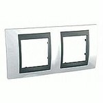 Рамка двойная, для горизонтального монтажа Unica TOP нордик-графит MGU66.004.292
