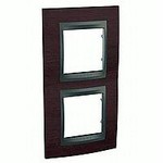 Рамка двойная, для вертикального монтажа Unica TOP венге-графит MGU66.004V.2M3