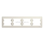 Рамка четверная Glossa молочный GSL000904