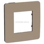 Рамка одинарная Schneider Electric Unica Studio Color, песочный-антрацит NU280228