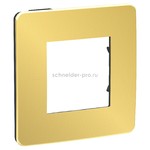 Рамка одинарная Schneider Electric Unica Studio Metal, золото-антрацит NU280262