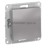 Выключатель одноклавишный кнопочный Schneider Electric Atlasdesign 10А, алюминий ATN000315