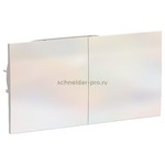 Розетка двойная с заземлением со шторками с развижной крышкой в сборе Schneider Atlasdesign, жемчуг ATN000428