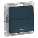 Выключатель одноклавишный с подсветкой Schneider Atlasdesign 10А, изумруд ATN000813