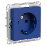 Розетка с заземлением Schneider Electric Atlasdesign 16А, аквамарин ATN001143