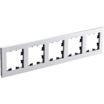 Рамка пятерная Schneider Electric Atlasdesign Nature, серебро металл ATN312105