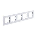 Рамка пятерная Schneider Electric Atlasdesign Nature, белое стекло ATN320105