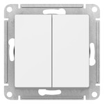 Выключатель двухклавишный проходной Schneider Atlasdesign 10А, лотос ATN001365