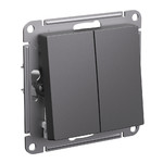 Выключатель 2-клавишный перекрестный (из 3-х мест) Schneider Atlasdesign, 10АХ, базальт ATN001473