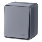 Переключатель 1-клавишный накладной 10А IP54 Schneider AtlasDesign Profi54 антрацит ATN544061