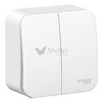 Выключатель 2-клавишный 6А, 250B, Schneider Blanca, с изолир. пластиной, белый, Schneider Electric