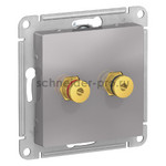 Розетка акустическая двойная System Electric ArtGallery, алюминий GAL000308<br>ATN000387