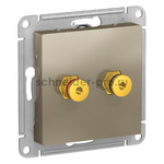 Розетка акустическая двойная System Electric ArtGallery, шампань GAL000508<br>ATN000587