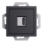 Розетка HDMI одинарная System Electric ArtGallery, карбон GAL001008<br>ATN001080