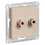 Розетка акустическая двойная System Electric ArtGallery, песочный GAL001208<br>ATN001287