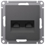 Розетка компьютерная двойная System Electric ArtGallery RJ45 5 кат., базальт GAL001408<br>ATN001485