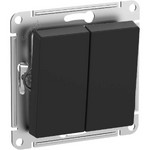 Выключатель двухклавишный IP44 Schneider Atlasdesign 10А, карбон, Schneider Electric