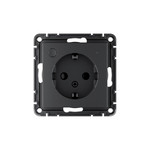 Smart розетка с заземлением со шторками Schneider Electric Atlasdesign Smart Zigbee 3.0, L+N, 16А, карбон, Schneider Electric