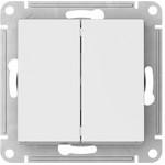 Выключатель двухклавишный IP44 Schneider Atlasdesign 10А, быстрозажим. клем., белый, Schneider Electric