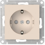 Розетка с заземлением со шторками Schneider Electric Atlasdesign 16А, быстрозажим. клем., бежевый ATN000245S
