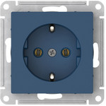 Розетка с заземлением Schneider Electric Atlasdesign 16А, быстрозажим. клем., аквамарин ATN001143S