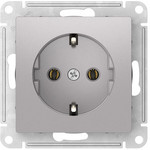 Розетка с заземлением Schneider Electric Atlasdesign 16А, быстрозажим. клем., алюминий ATN000343S