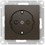 Розетка с заземлением Schneider Electric Atlasdesign 16А, быстрозажим. клем., мокко ATN000643S