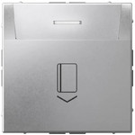 Карточный выключатель без задержки времени с подсветкой 10А/250В~ System Electric ArtGallery, алюминий GAL000314S